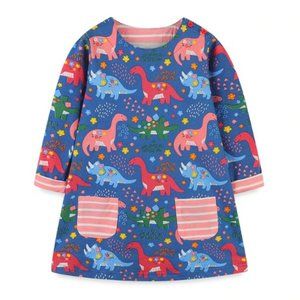 Dinosaur Girls Long Sleeve Tunic Dress